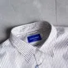 پیراهن نخی آستین بلند اورسایز سفید راه راه Jack&Jones