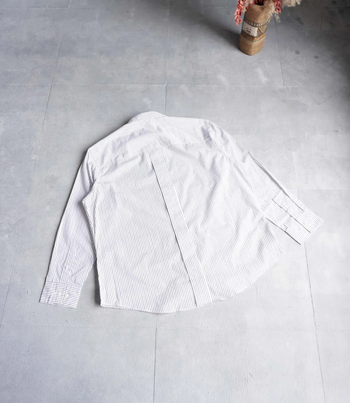 پیراهن نخی آستین بلند اورسایز سفید راه راه Jack&Jones