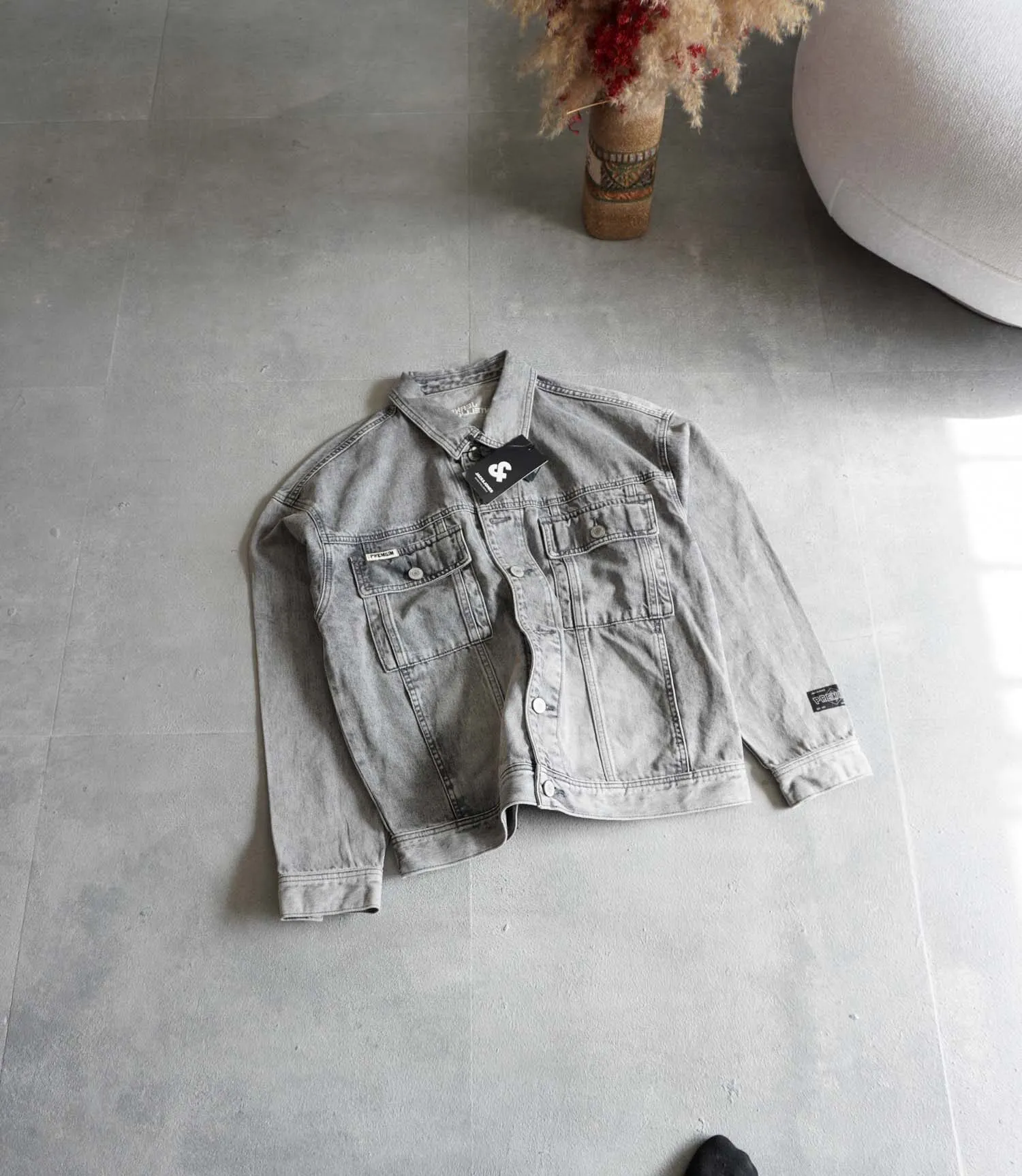 جکت جین خاکستری ساده Jack&Jones جکت جین خاکستری ساده Jack&Jones