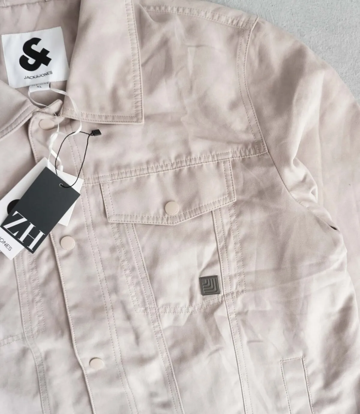 جکت چرم جیر خاکی Jack&Jones جکت چرم جیر خاکی Jack&Jones