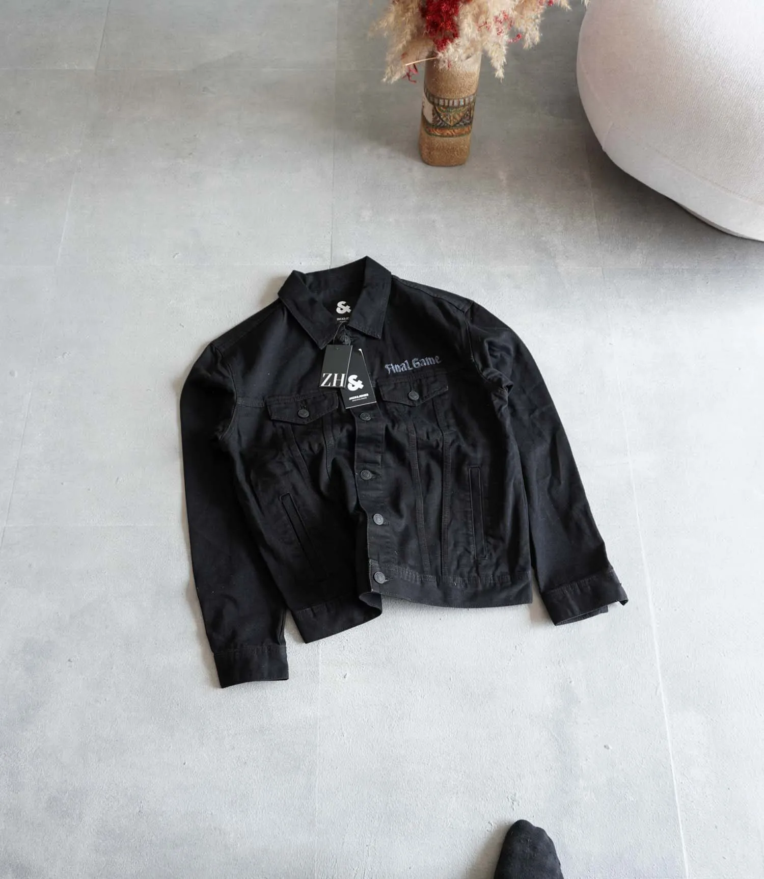 جکت جین مشکی طرح دار Jack&Jones جکت جین مشکی طرح دار Jack&Jones