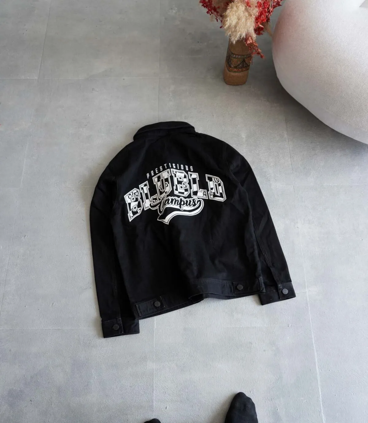 جکت جین مشکی طرح دار Jack&Jones
