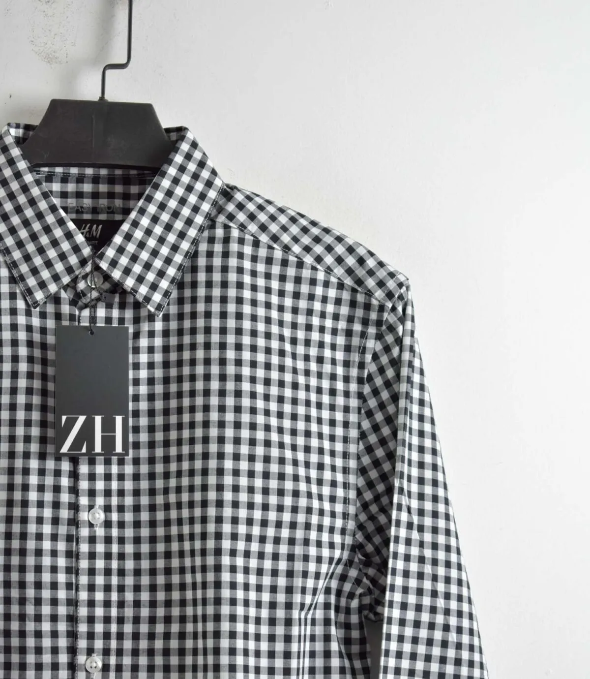 پیراهن نخی چهارخونه آستین بلند H&M