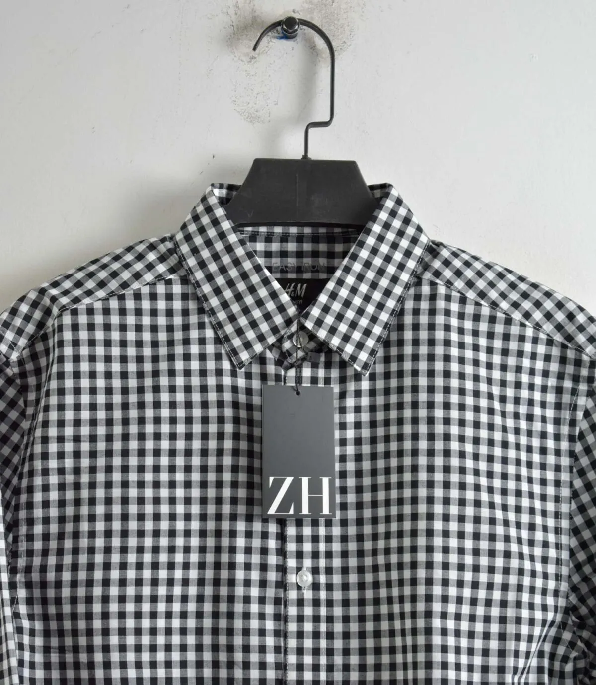 پیراهن نخی چهارخونه آستین بلند H&M