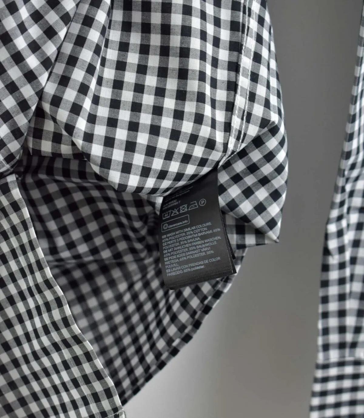 پیراهن نخی چهارخونه آستین بلند H&M