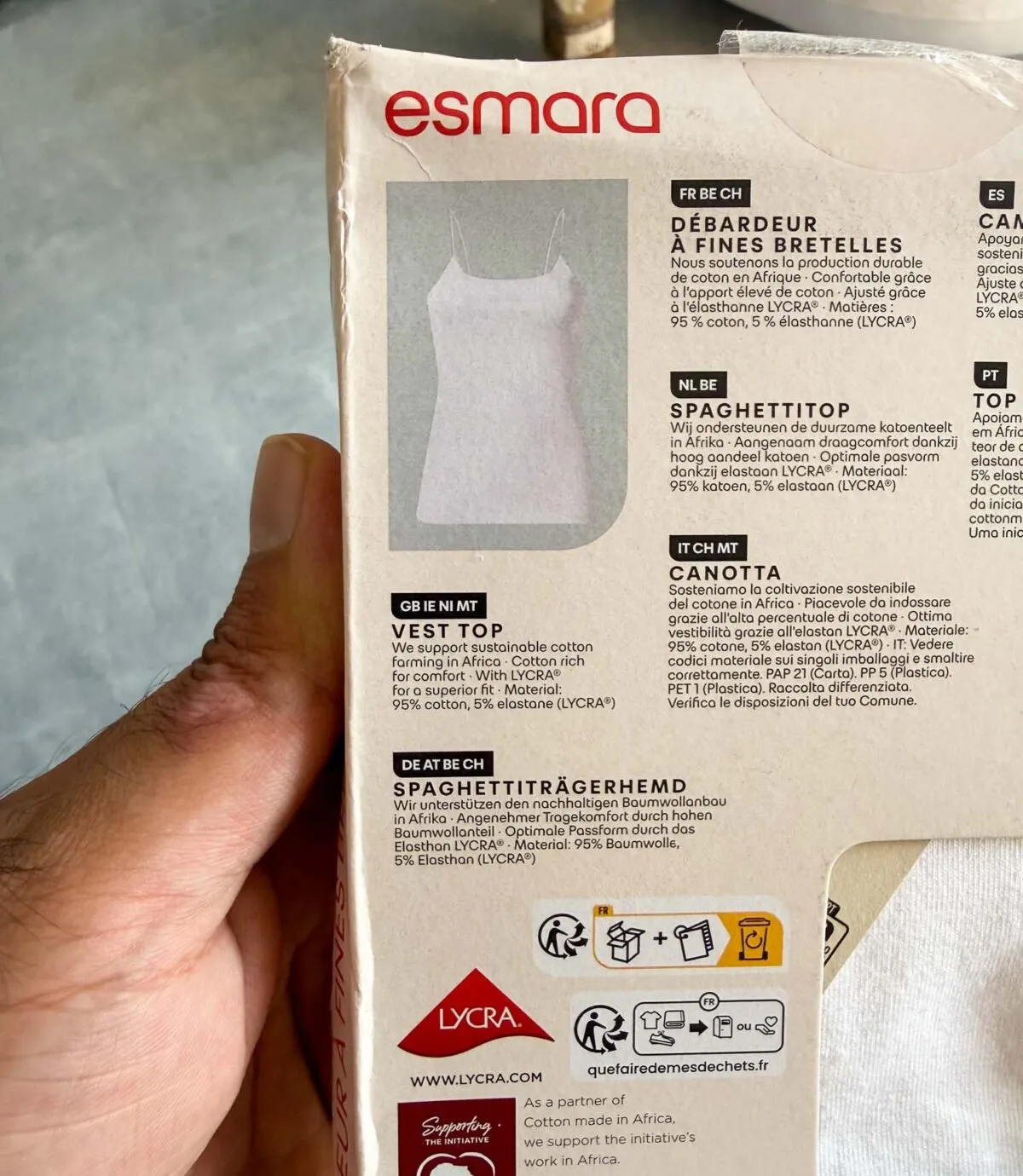 تاپ نخی سفید Esmara