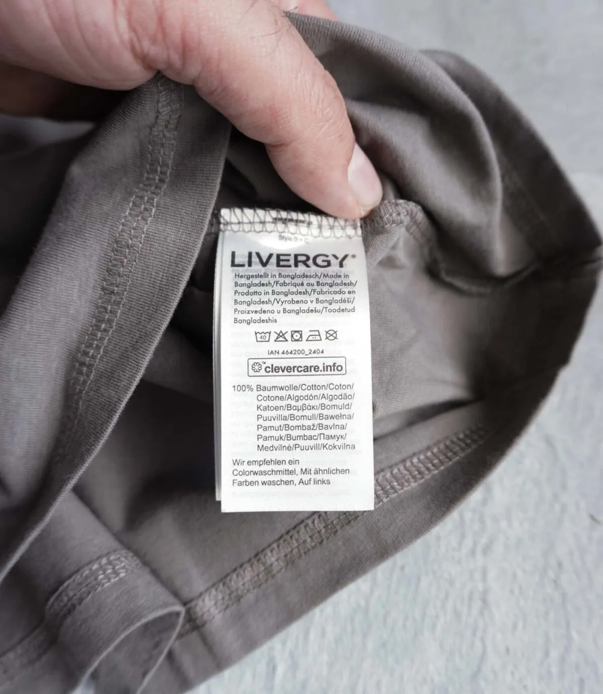 تیشرت نخی طوسی Livergy – تخفیف تک سایز تیشرت نخی طوسی Livergy – تخفیف تک سایز