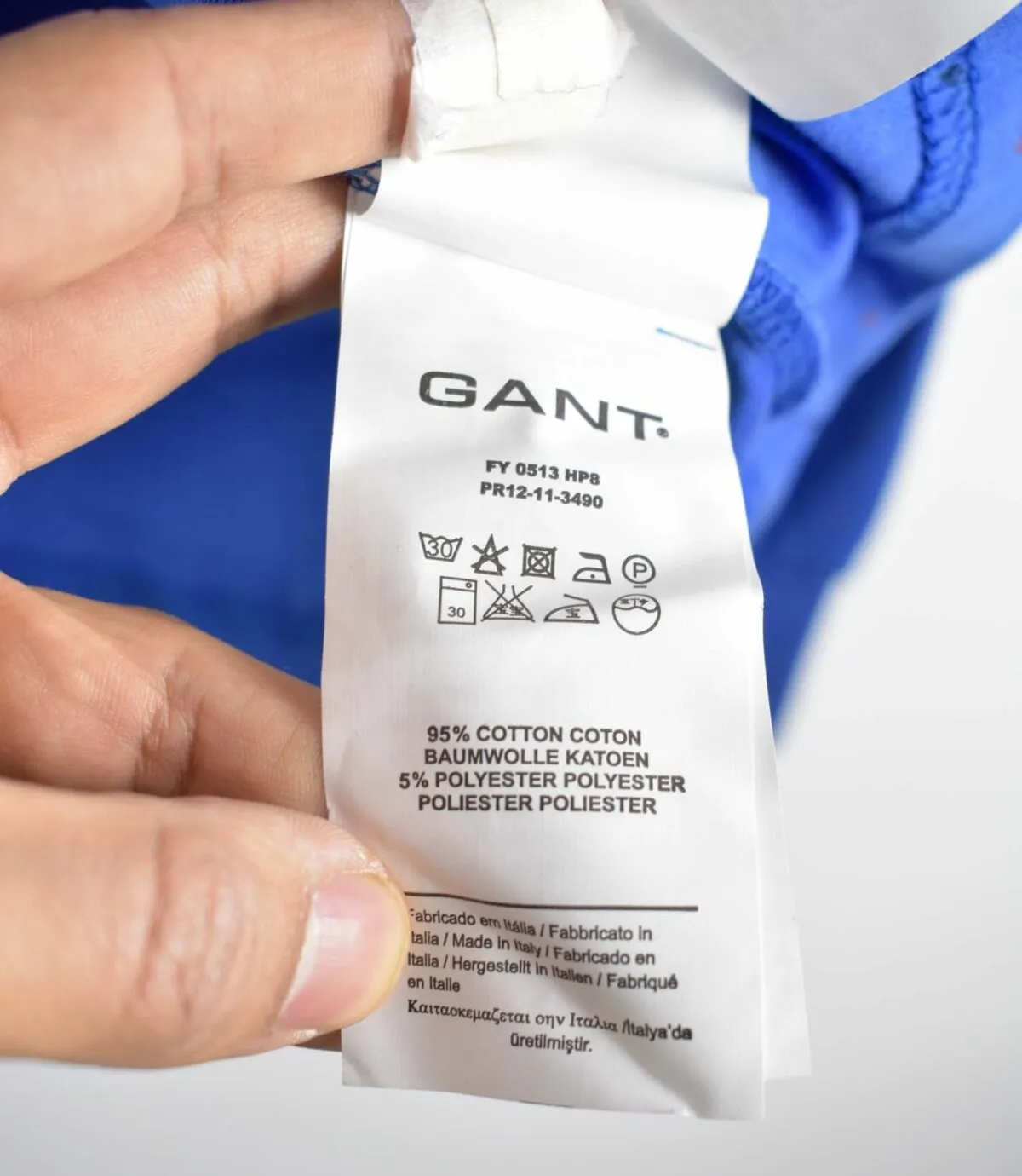 پولوشرت آستین دار آبی Gant