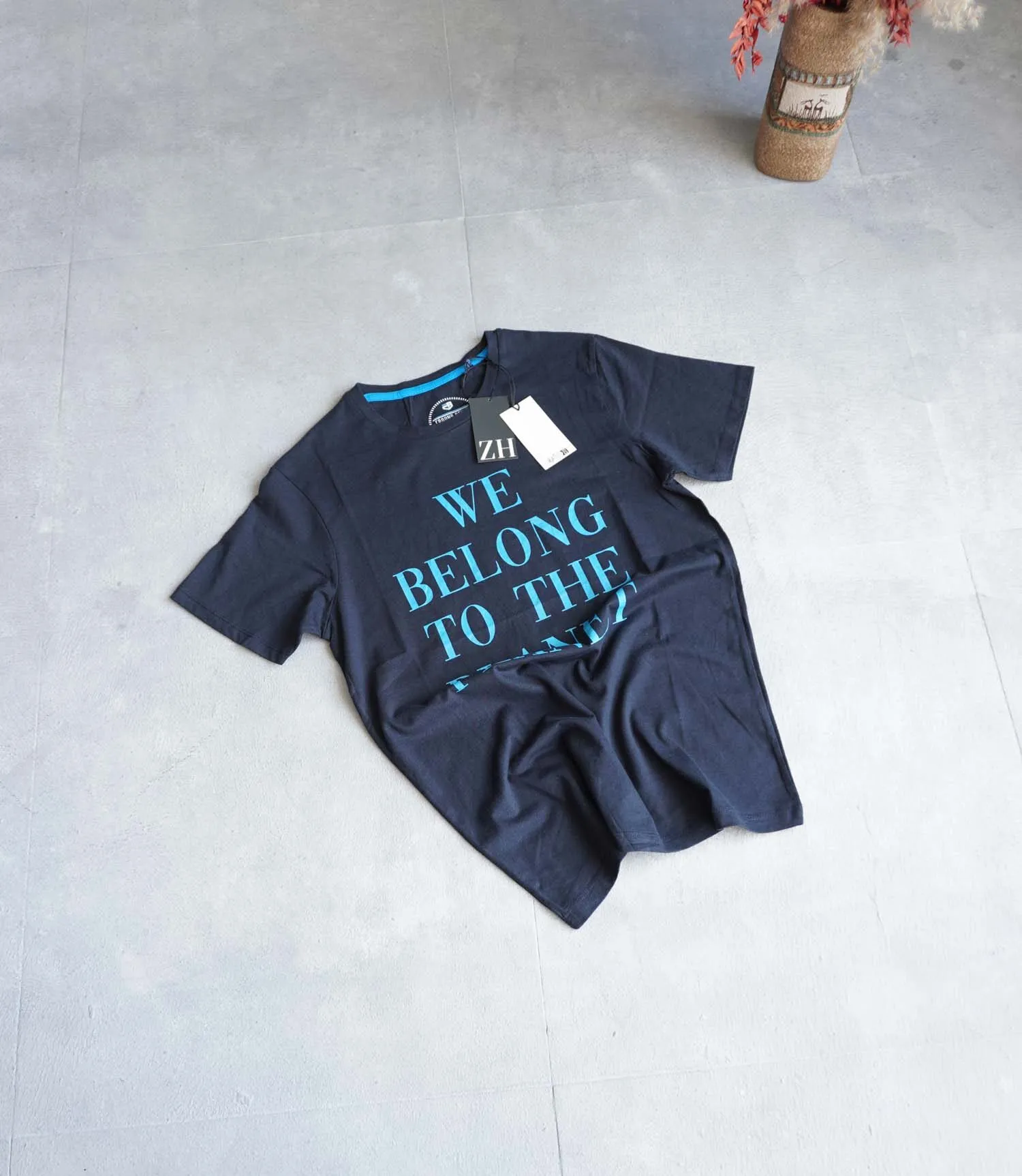 تیشرت نخی مردانه سرمه ای تیره Ebound denim تیشرت نخی مردانه سرمه ای تیره Ebound denim