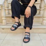 صندل چرمی مشکی
